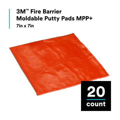 Hand-molded 3M MPP+ red putty pad demonstrating easy shaping in tight spaces