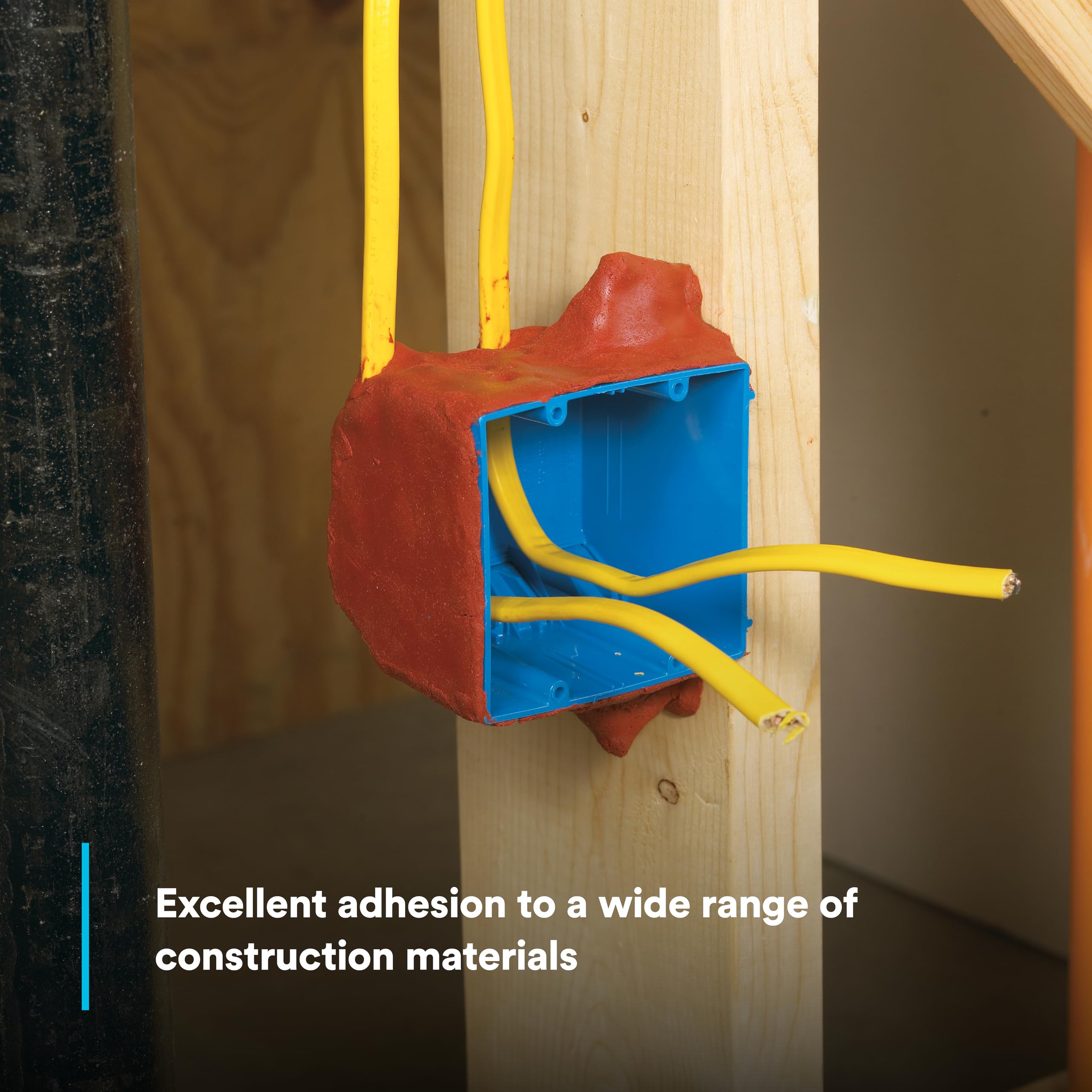 3M MPP+ red pad seals around pipes and conduits in walls