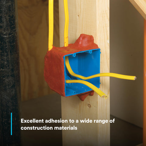 3M MPP+ red pad seals around pipes and conduits in walls