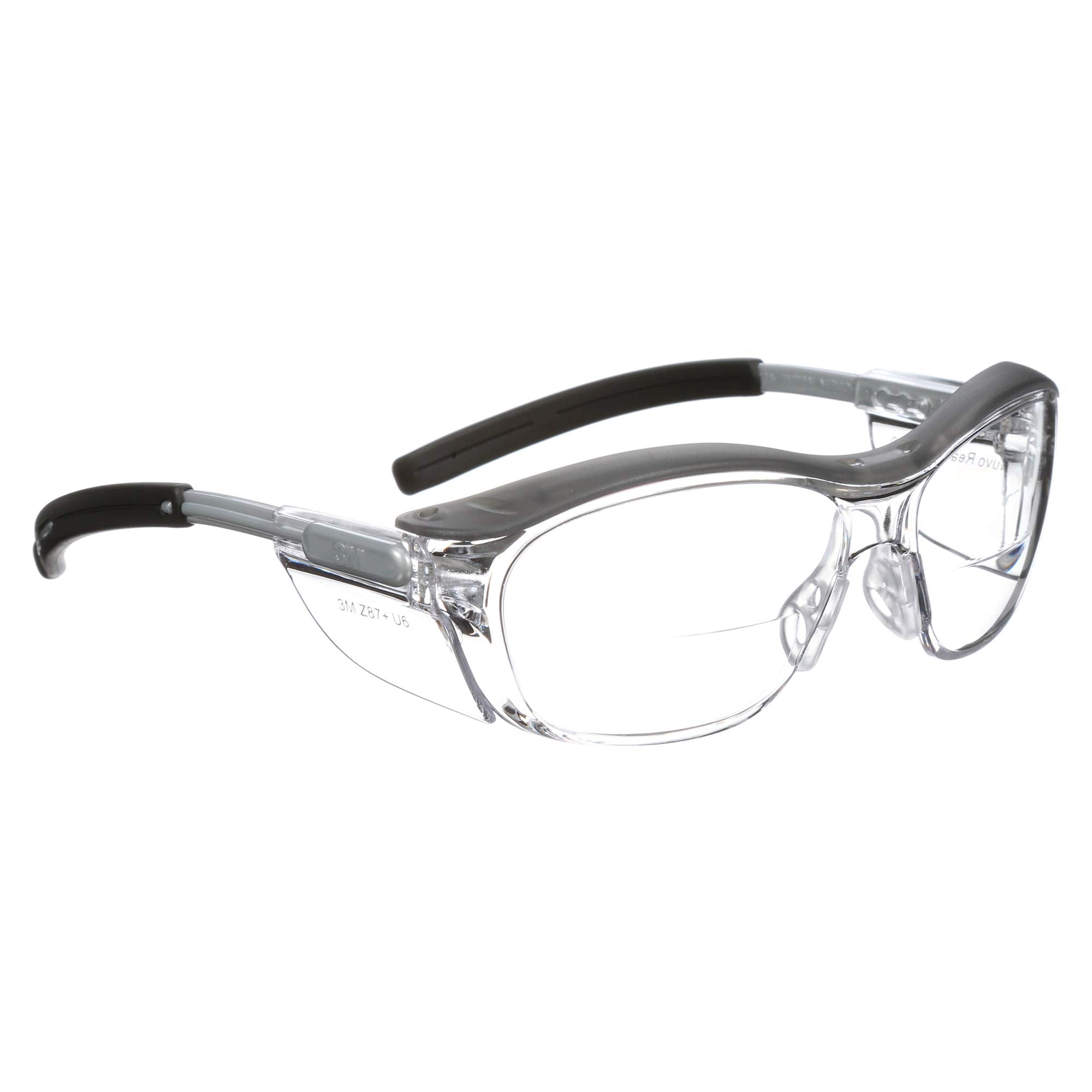 3M Nuvo Readers 2.0 diopter front view with clear lens and gray frame for precise reading.