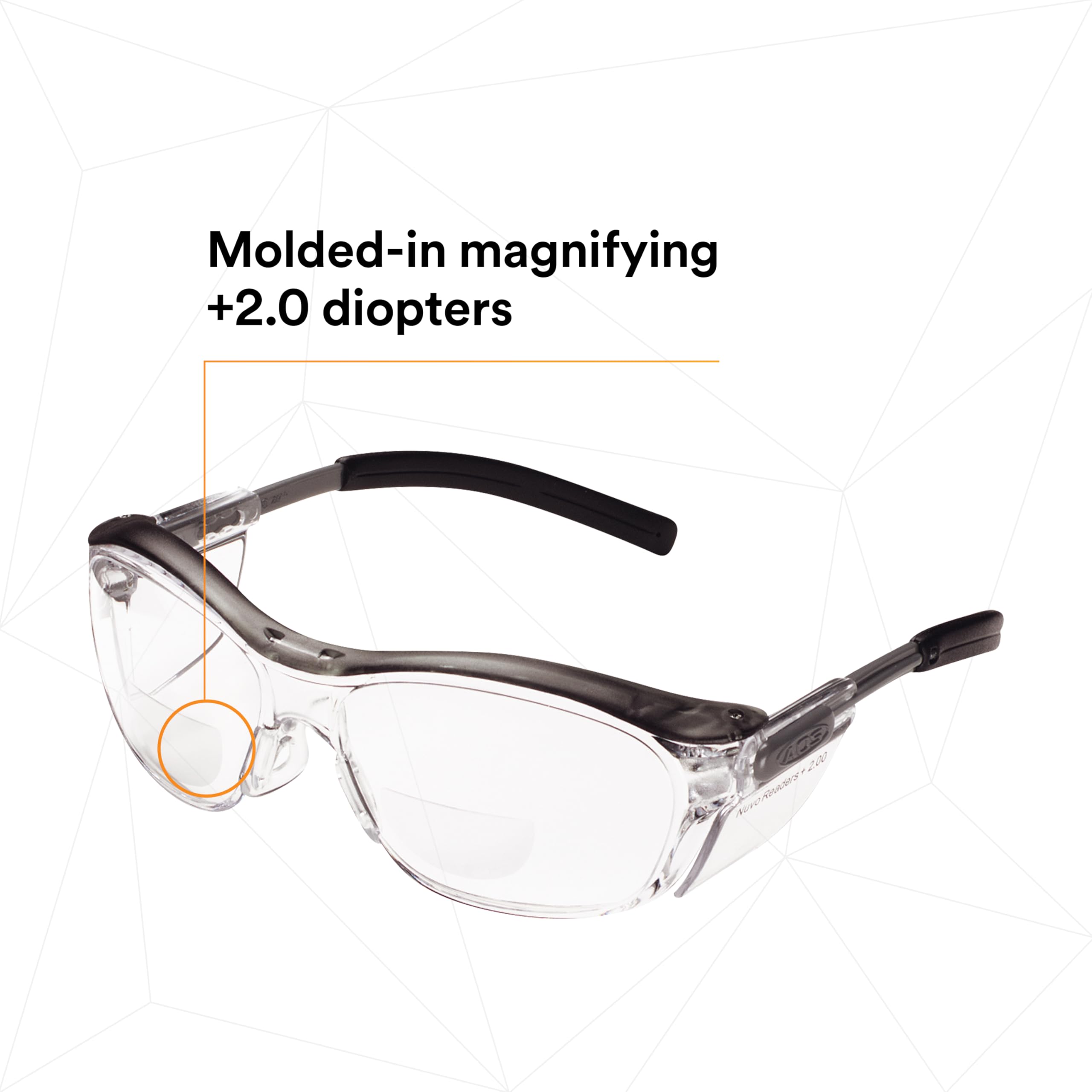 3M Nuvo Readers ANSI Z87 CSA Z94.3 compliant for high-impact environments.