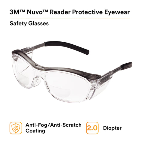 3M Nuvo Readers one-piece lens close-up emphasizes durability and consistent vision.