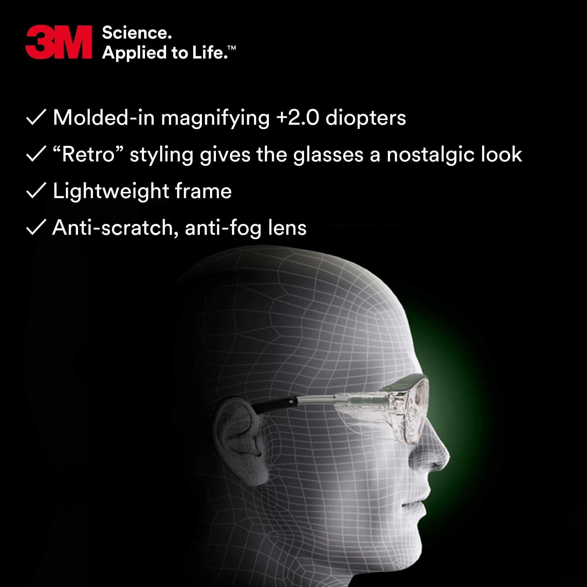 3M Nuvo Readers soft-nose-bridge emphasizes comfortable wear during all-day use.