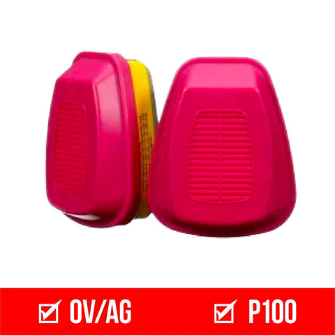 3M bayonet-connection cartridge ready for quick attachment to compatible respirators