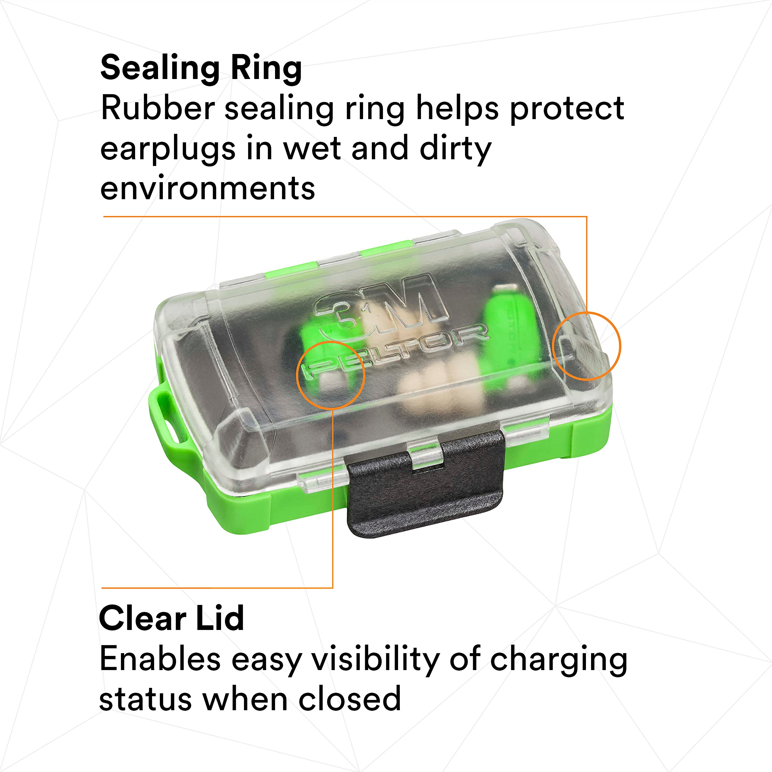 3M PELTOR EEP-100 rechargeable battery powering long shifts.