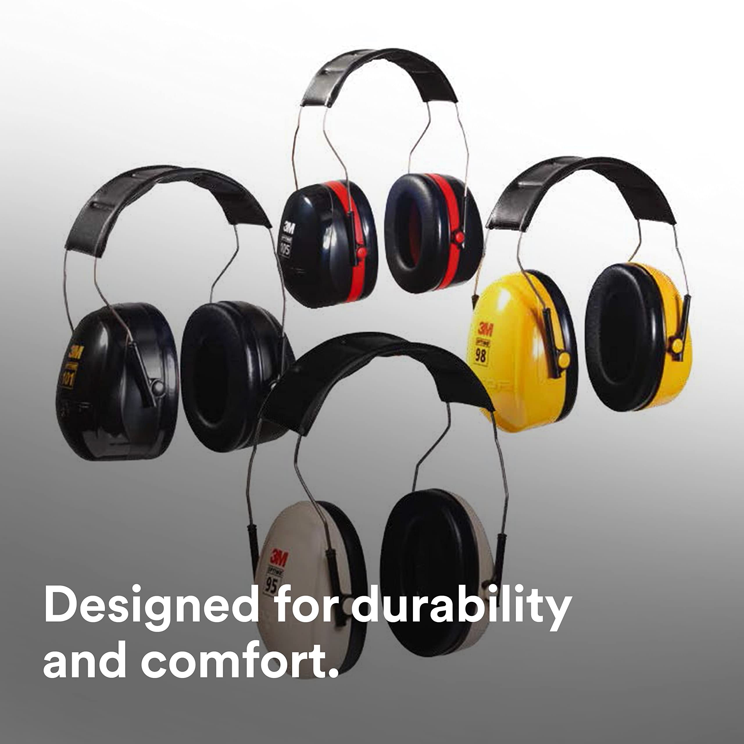 3M PELTOR Optime 98 earcup tilt enables personalized fit for all-day wear.