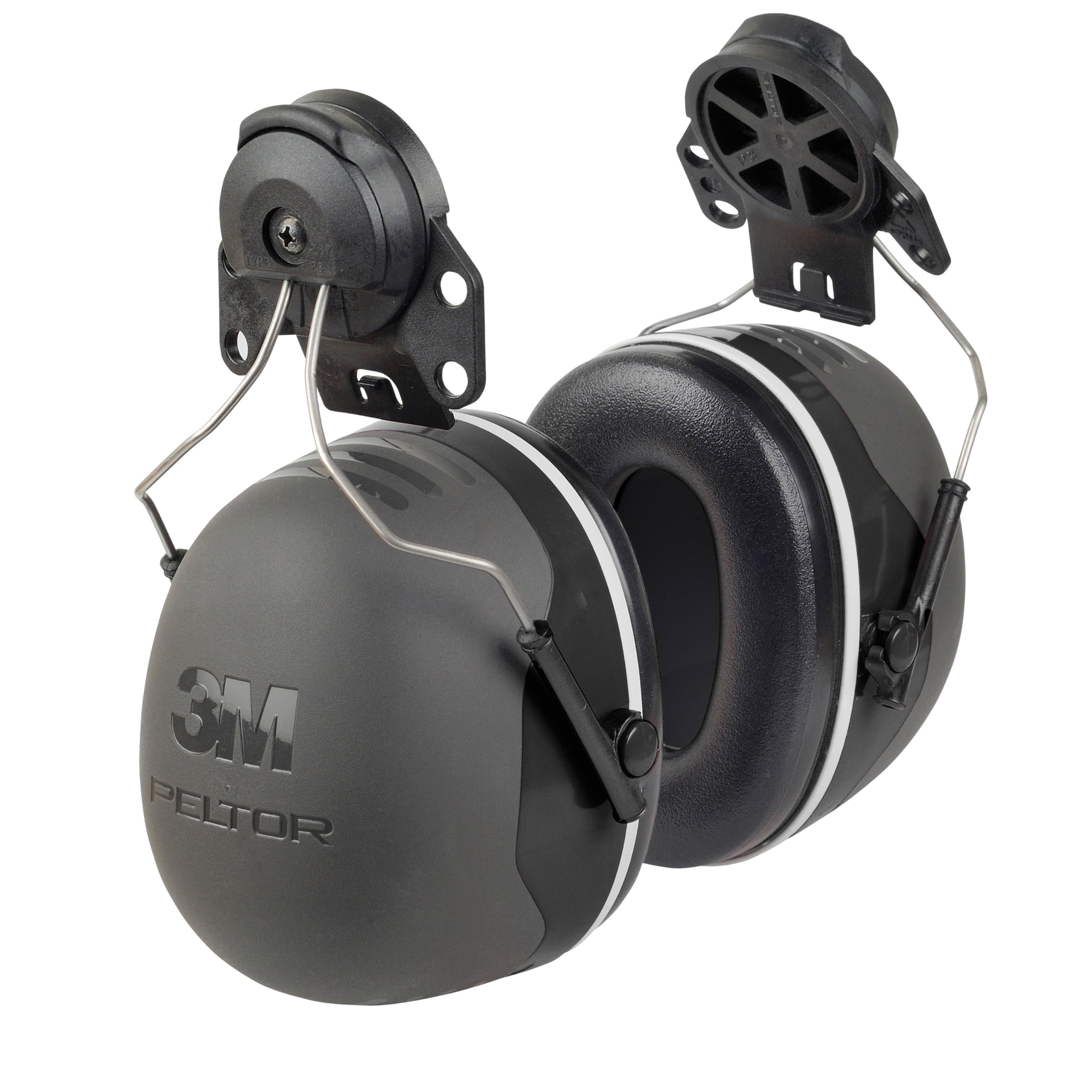 3M PELTOR X5P3E earmuffs with cap-style hat attachment for jobsite protection