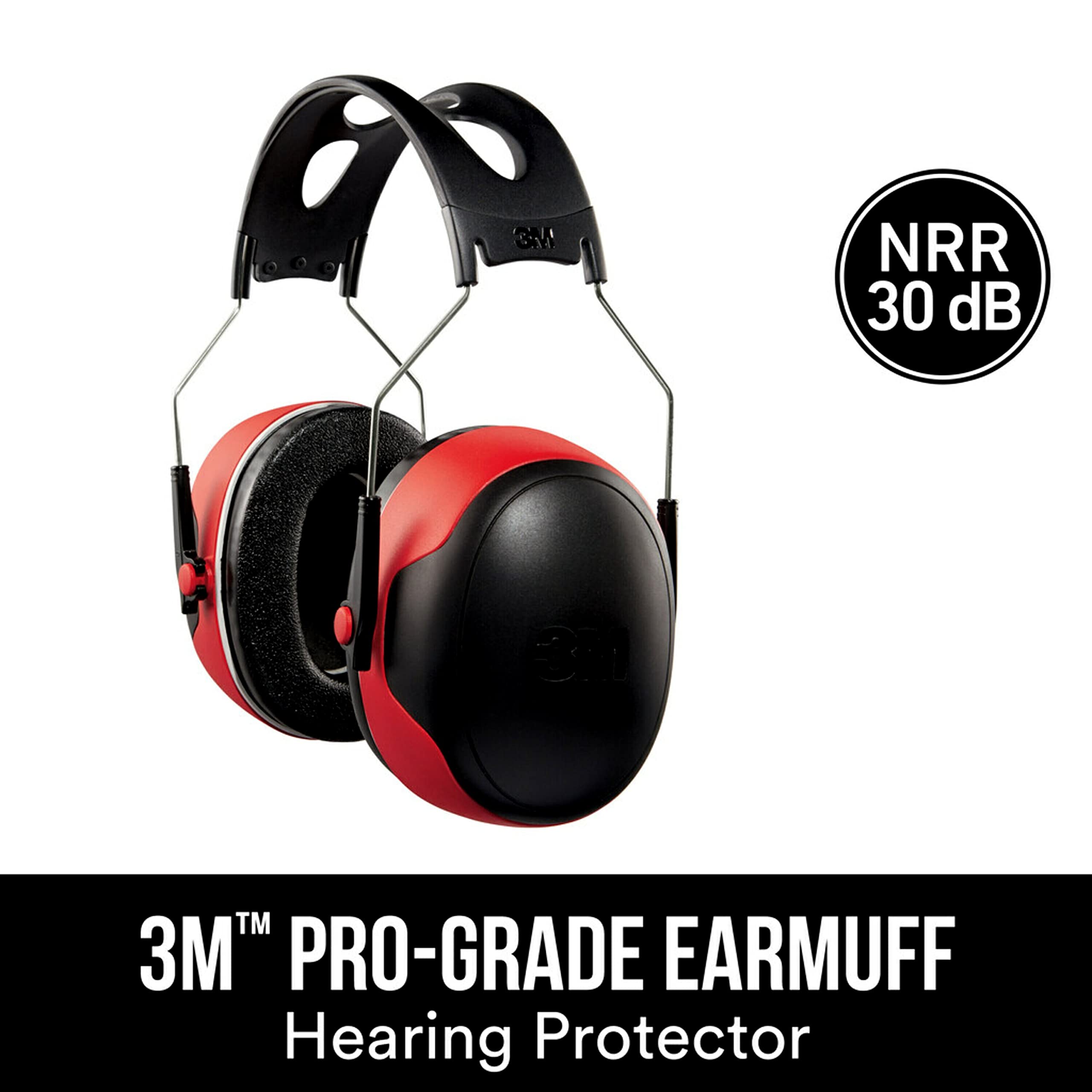3M Pro Grade Earmuff headband-adjustment provides secure, long-wearing comfort