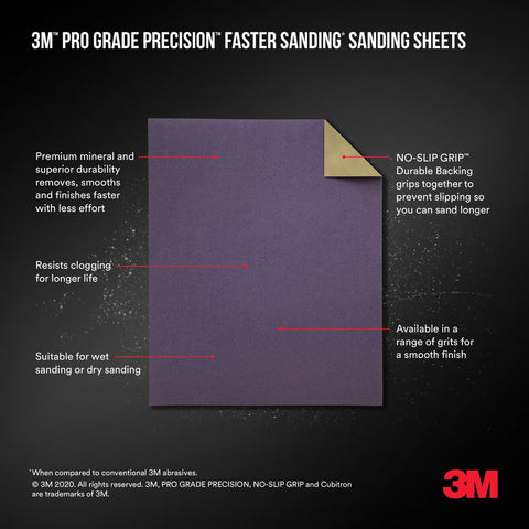 3M Pro Grade 220 grit delivers fast material removal for paint prep
