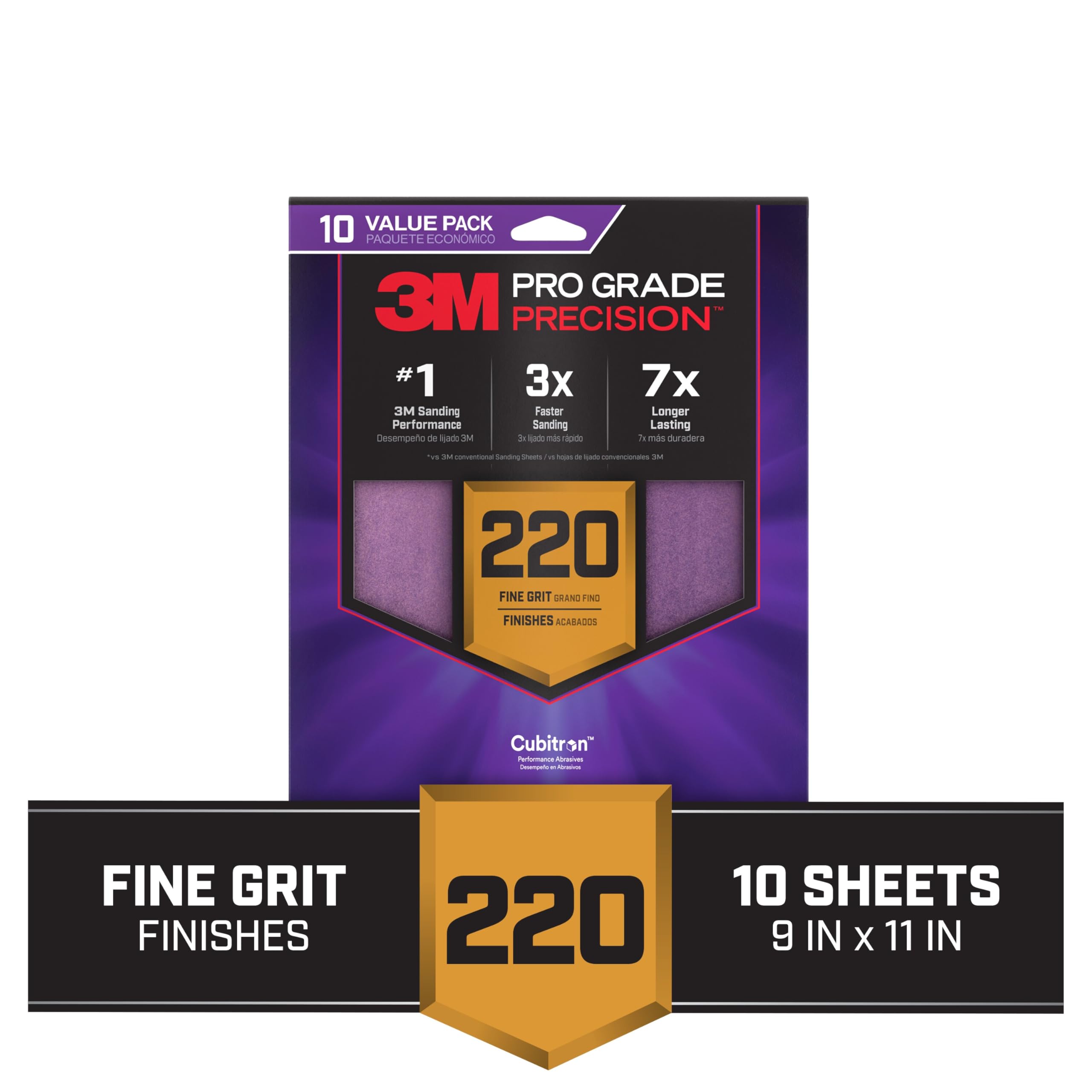 3M Pro Grade 9x11 sheet provides large coverage for flat and contoured surfaces