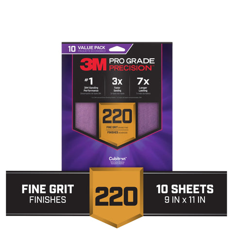 3M Pro Grade 9x11 sheet provides large coverage for flat and contoured surfaces