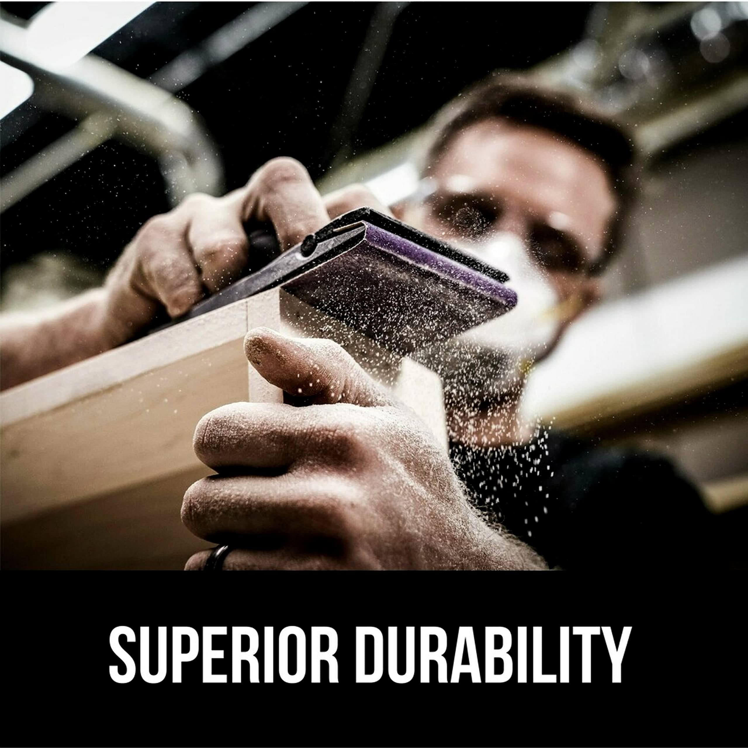 Sanding with a block using 3M Pro Grade Sandpaper 180 grit