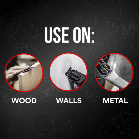 3M Pro Grade 150 grit sandpaper conforms to varied surfaces for easier sanding.