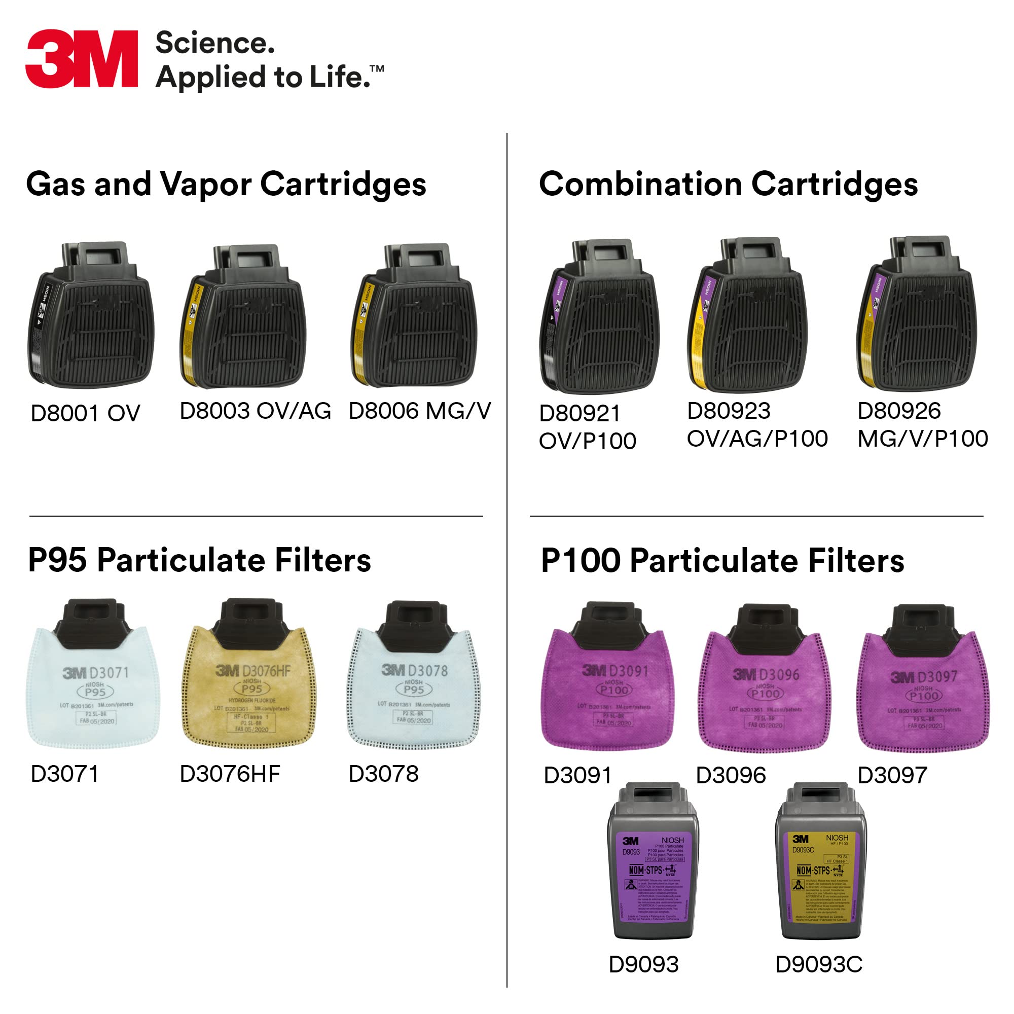 3M respirator large-size-fit provides a comfortable, secure seal.