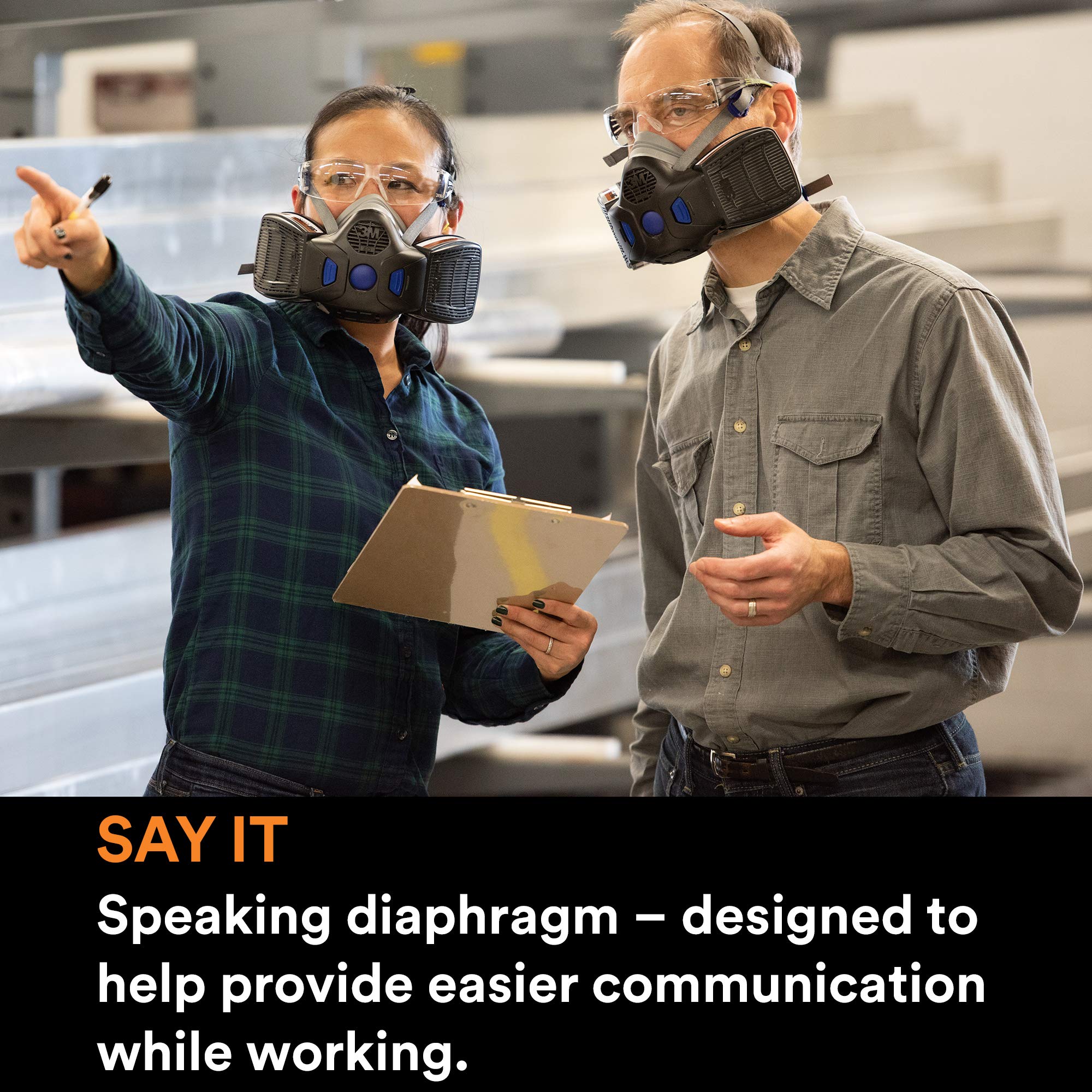 3M respirator speaking-diaphragm helps clearer communication on the job.