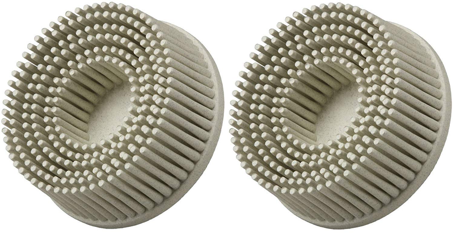 3M Roloc Bristle Disc Grade 120, 2in front view; ideal for quick deburring and smoothing