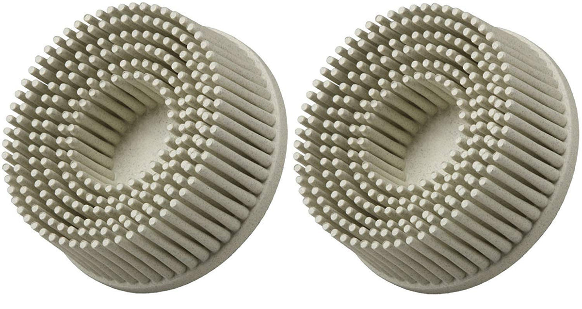 3M Roloc Bristle Disc Grade 120, 2in front view; ideal for quick deburring and smoothing
