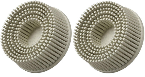 3M Roloc Bristle Disc Grade 120, 2in front view; ideal for quick deburring and smoothing