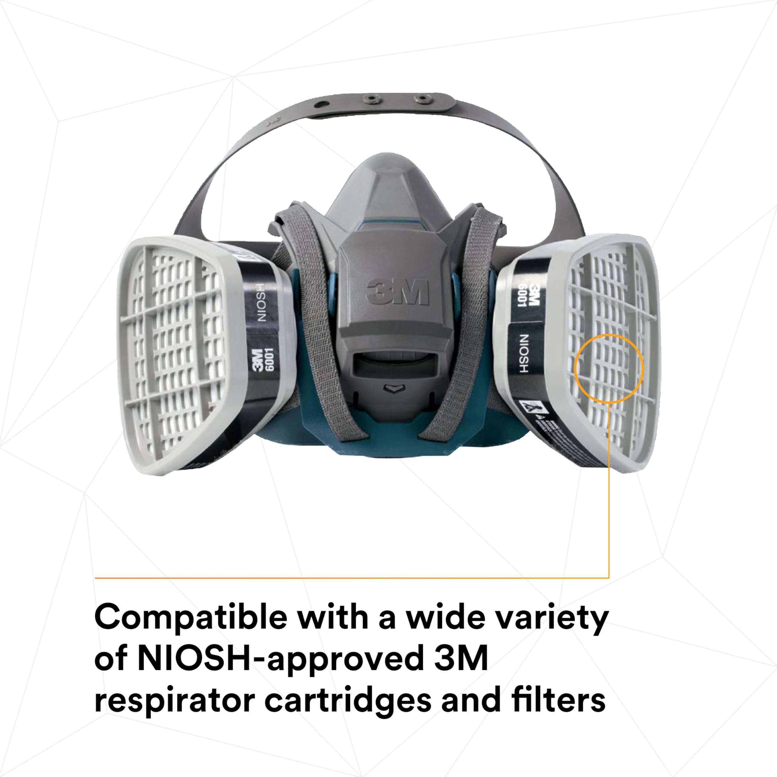 3M Rugged Comfort bayonet connection supports versatile cartridge compatibility.