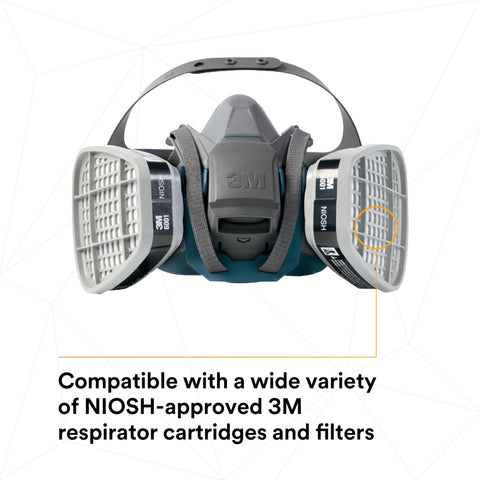 3M Rugged Comfort bayonet connection supports versatile cartridge compatibility.