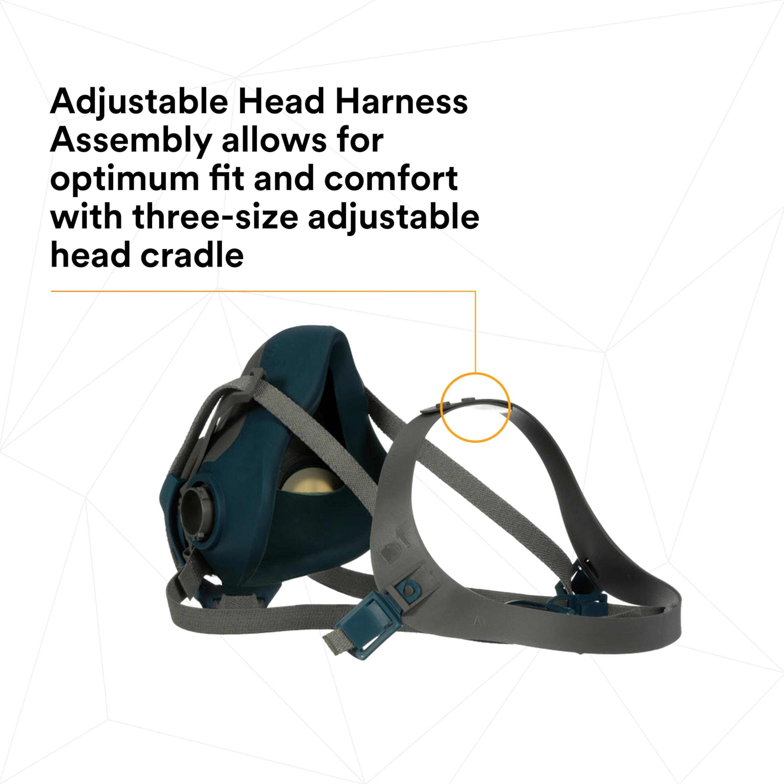 3M Rugged Comfort half-facepiece protects against dust, vapors, and gases.
