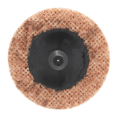 3M Scotch-Brite Roloc disc 2 in, front view, non-woven finish for deburring