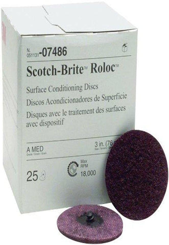 3M Scotch-Brite Roloc disc enhances surface conditioning on metal components.