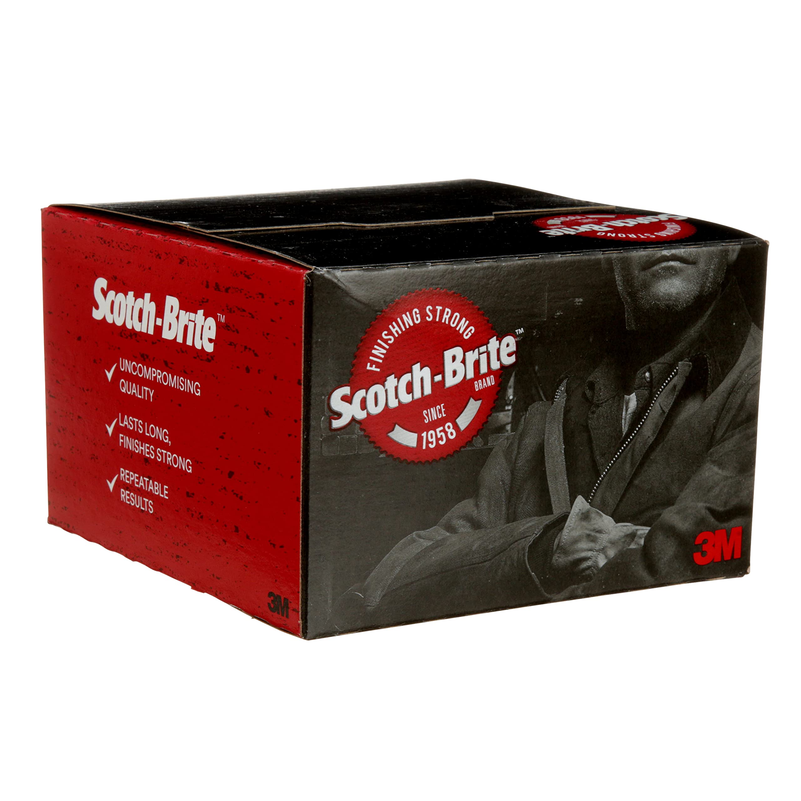 3M Scotch-Brite Roloc disc removes light rust and oxides from metal surfaces