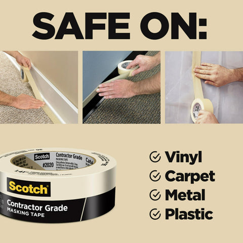 3M Scotch contractor tape cut edge demonstrates easy removal