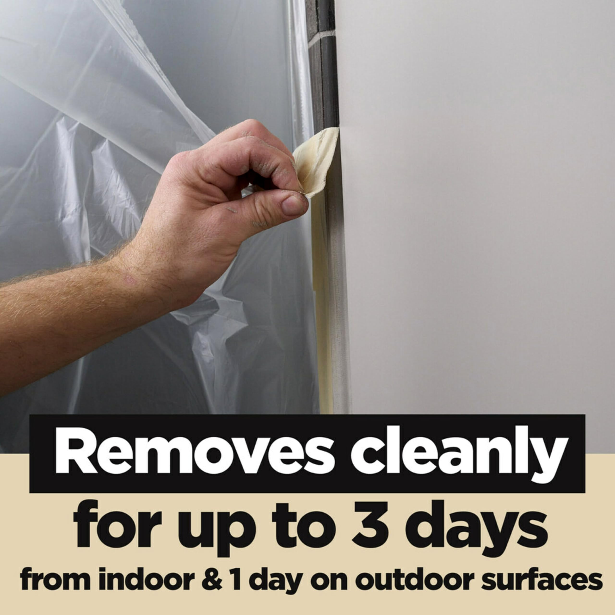 3M Scotch contractor tape on metal surface masking with steady adhesion