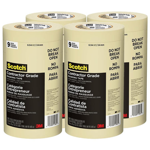 3M Scotch contractor tape tan rolls for bulk project use