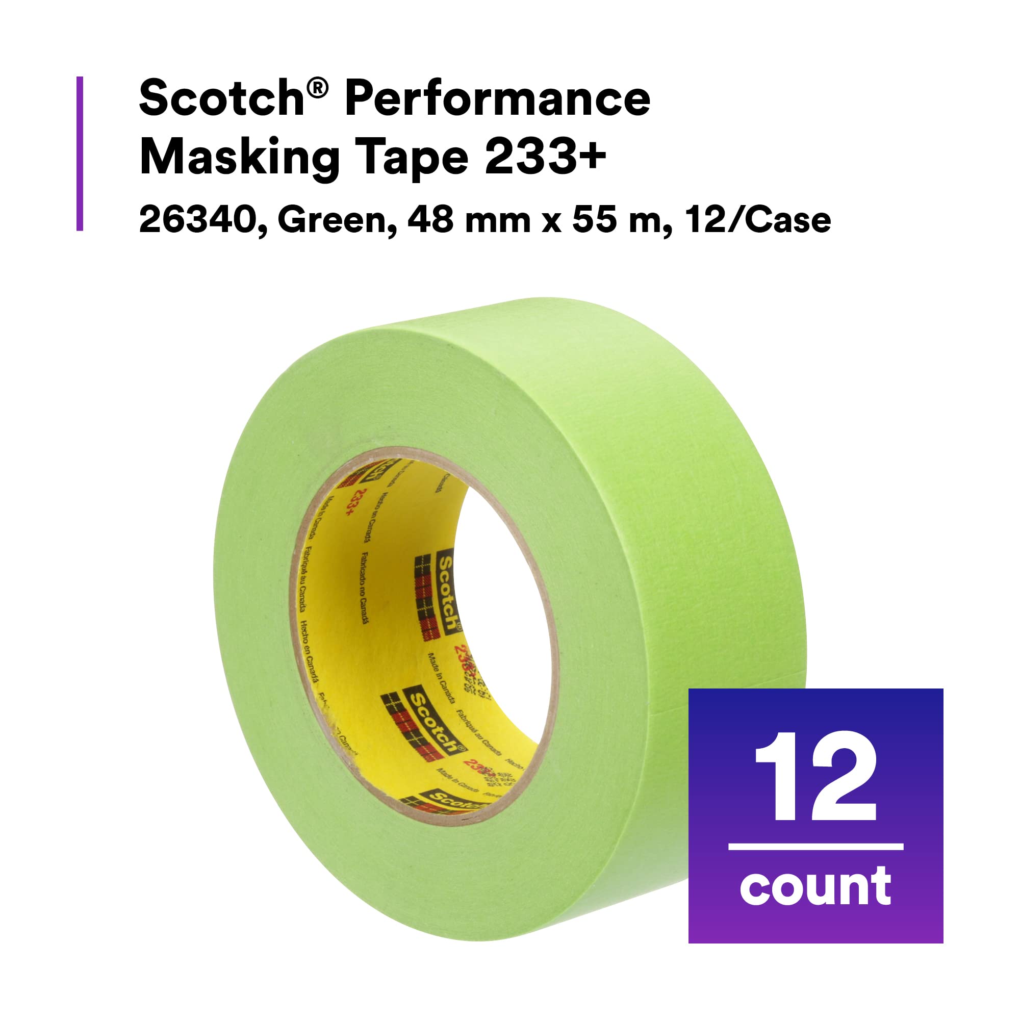 3M Scotch Performance Masking Tape 233+ adhesive coating close-up showing backing.