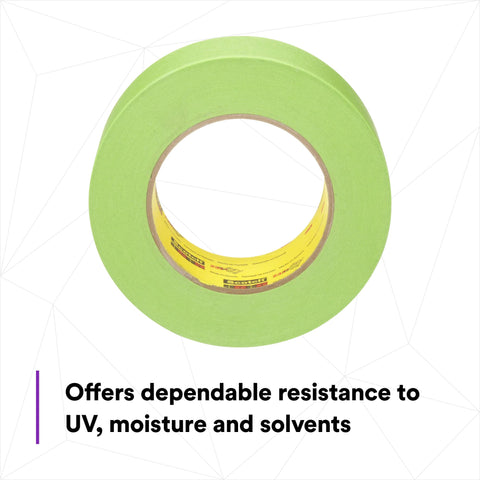 3M Scotch Performance Masking Tape 233+ bright green color aids quick alignment.