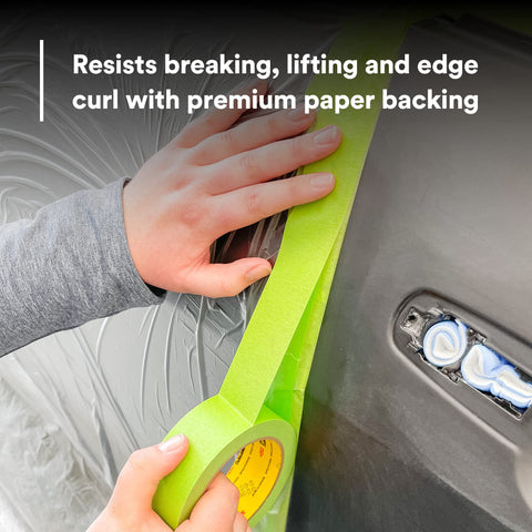 3M Scotch Performance Masking Tape 233+ conformable tape on curved surface demonstration.
