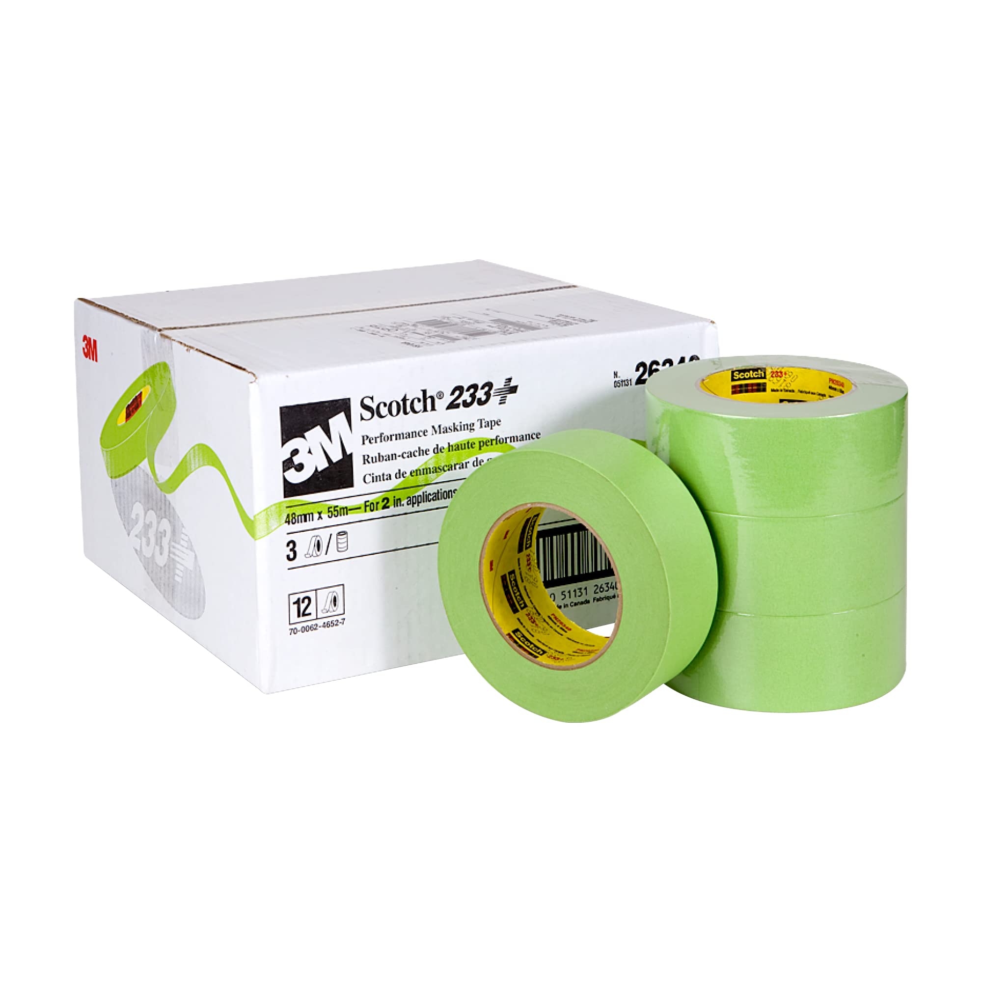 3M Scotch Performance Masking Tape 233+ green tape on car panel for clean lines.
