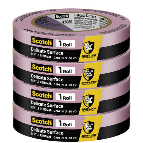 3M ScotchBlue delicate surface tape on wall delivering crisp lines for fresh paint