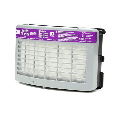 Close-up of the 3M TR-3712N HE filter, highlighting compact packaging.