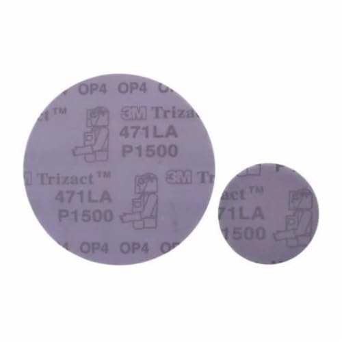 3M Trizact Hookit 6-inch disc with Hookit attachment enables fast changes.