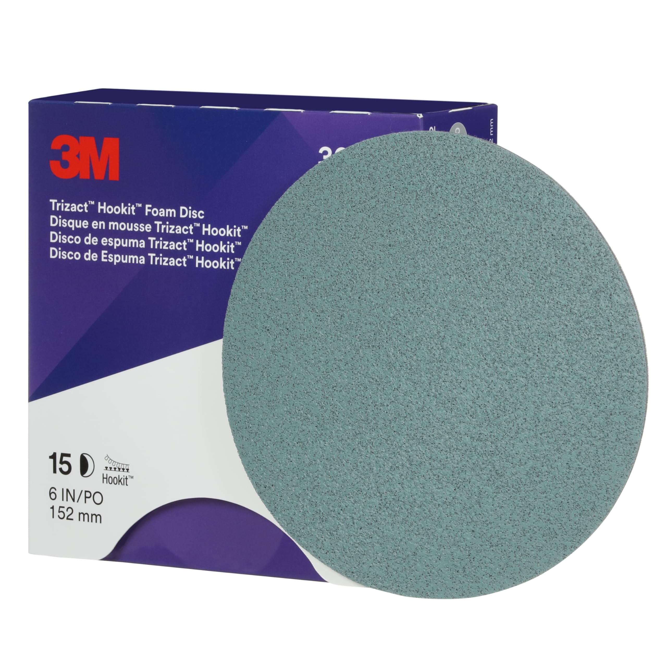 Blue foam backing supports even wear and smooth finishing on curves.