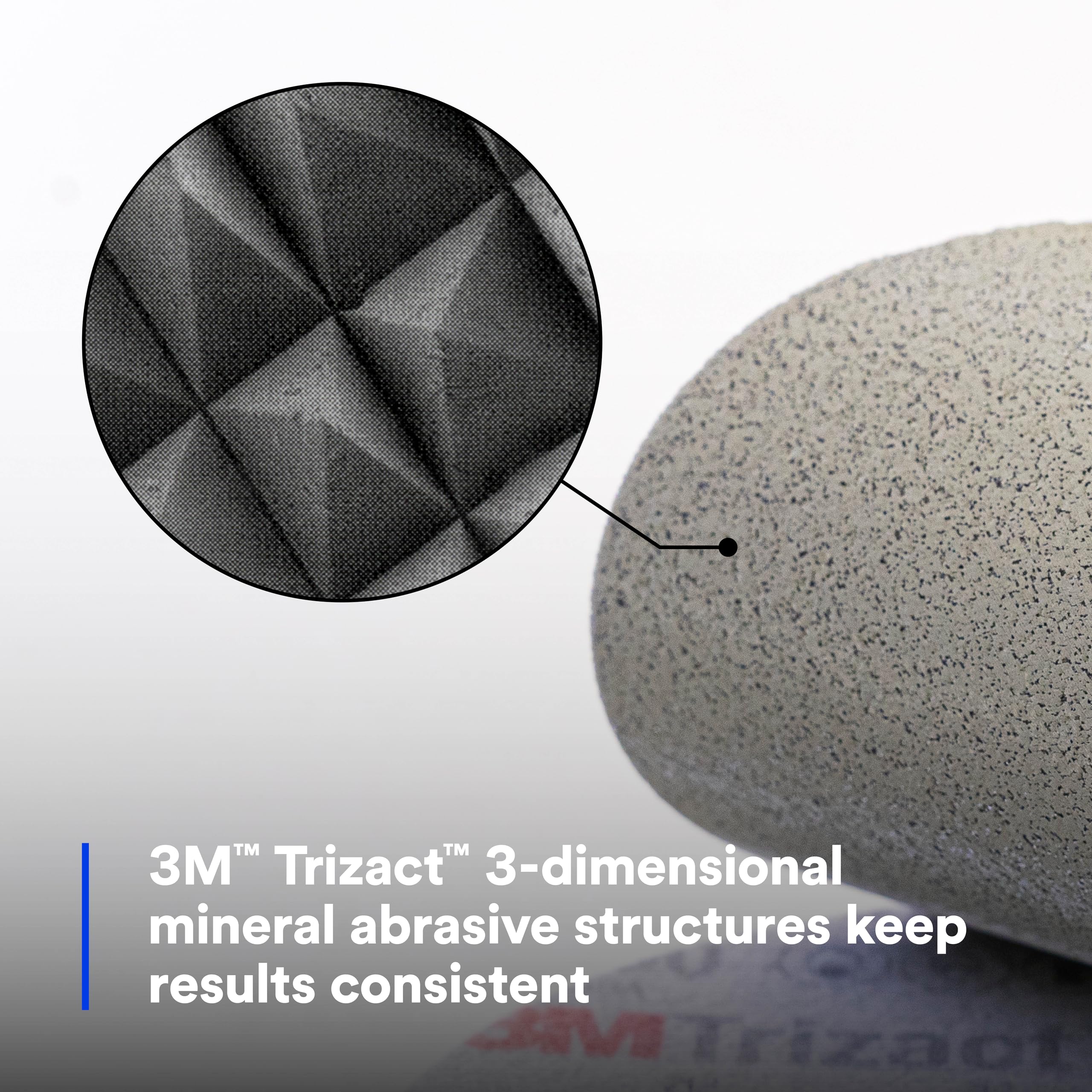 3M Trizact Hookit foam disc P3000 achieving a smooth gloss on test area