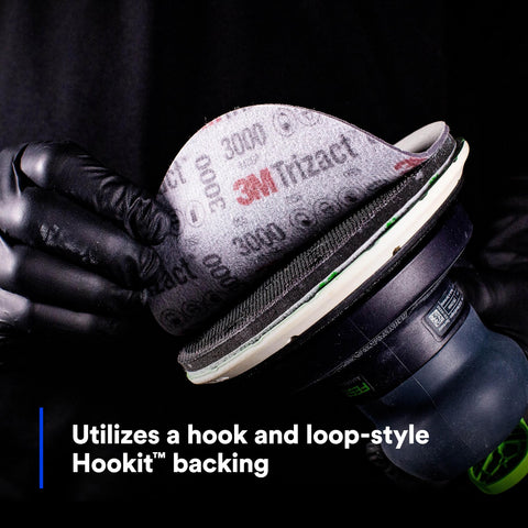 Hookit disc system with 3M Trizact for fast pad changes