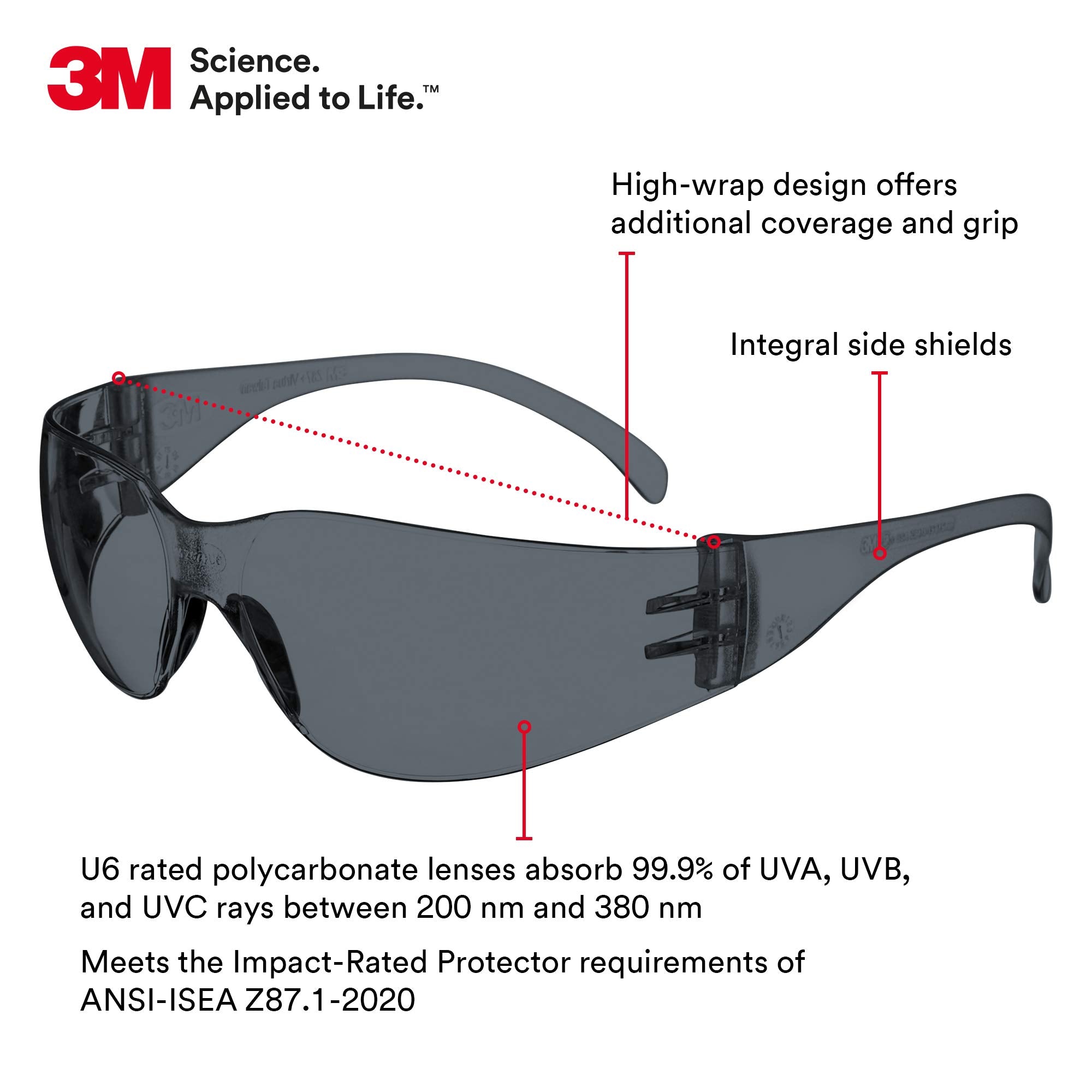 3M Virtua gray frame eyewear offers lightweight, comfortable fit for long shifts
