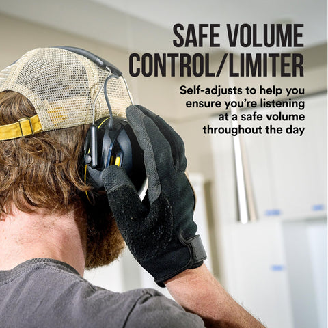 3M WorkTunes Connect sturdy headband and low-profile design for all-day wear.