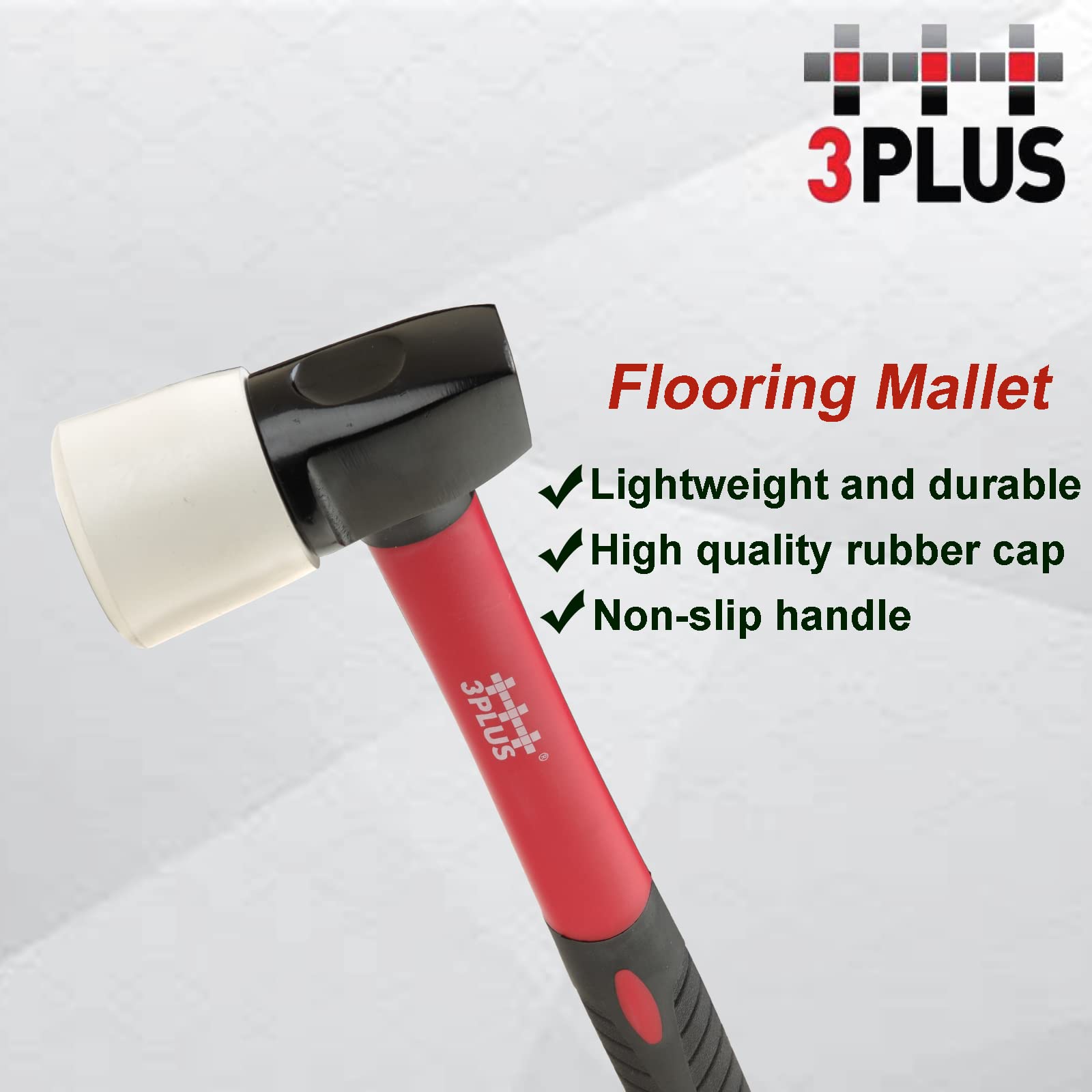 3PLUS HFSNSP-FM mallet closeup with rubber cap protecting surfaces during installation