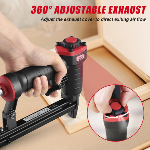 3PLUS HT5014SP stapler in use on upholstery project.