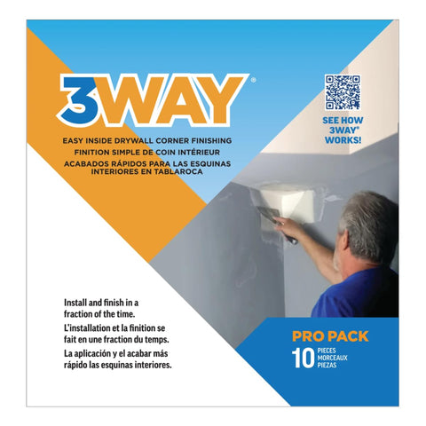 3Way inside corner drywall 10pack boxed kit for fast corner finishing