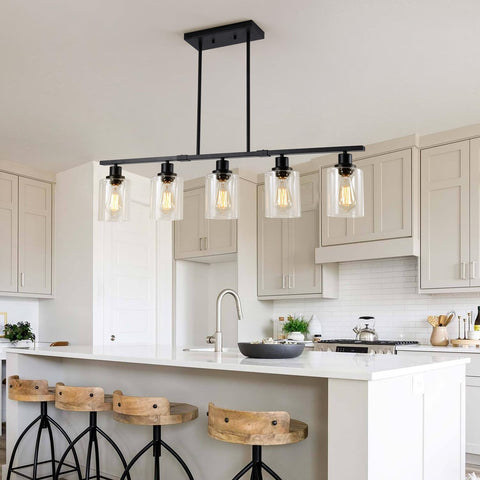 3WWWUEE rectangular island light suits kitchens, bars, and dining rooms.