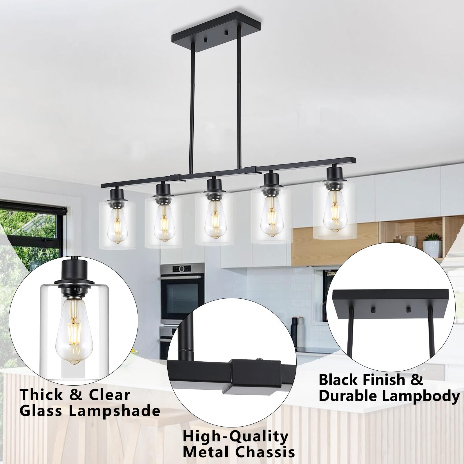 3WWWUEE E26 bulb-ready pendant supports LED options for efficient lighting.