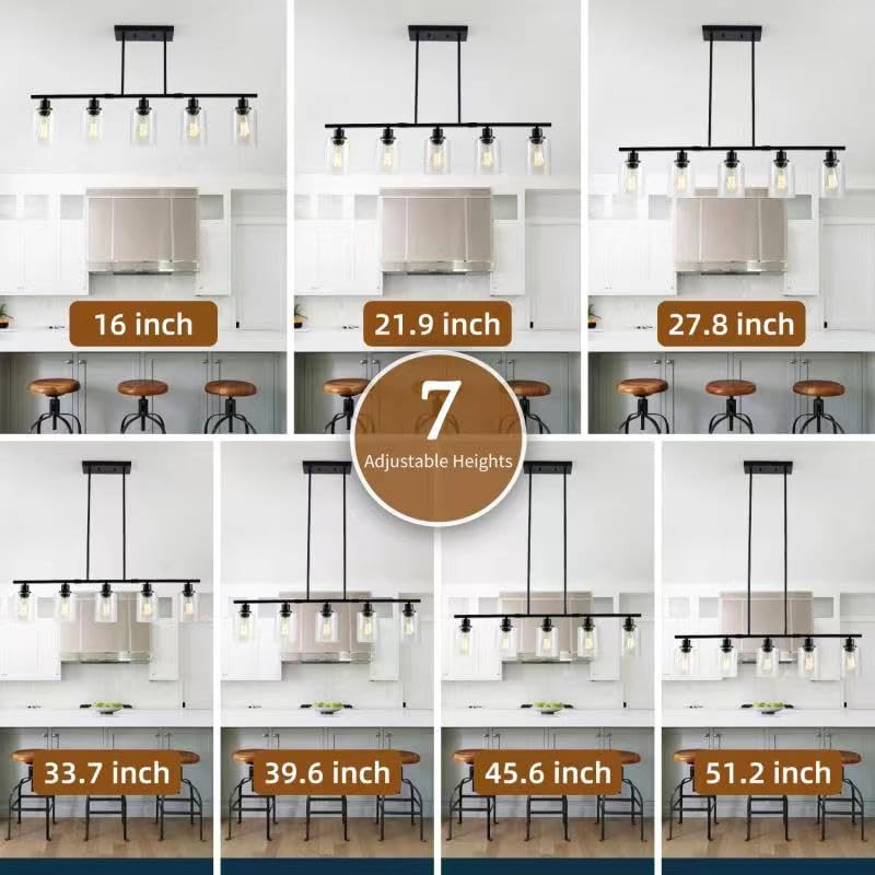3WWWUEE clear glass shades provide bright, welcoming ambience.