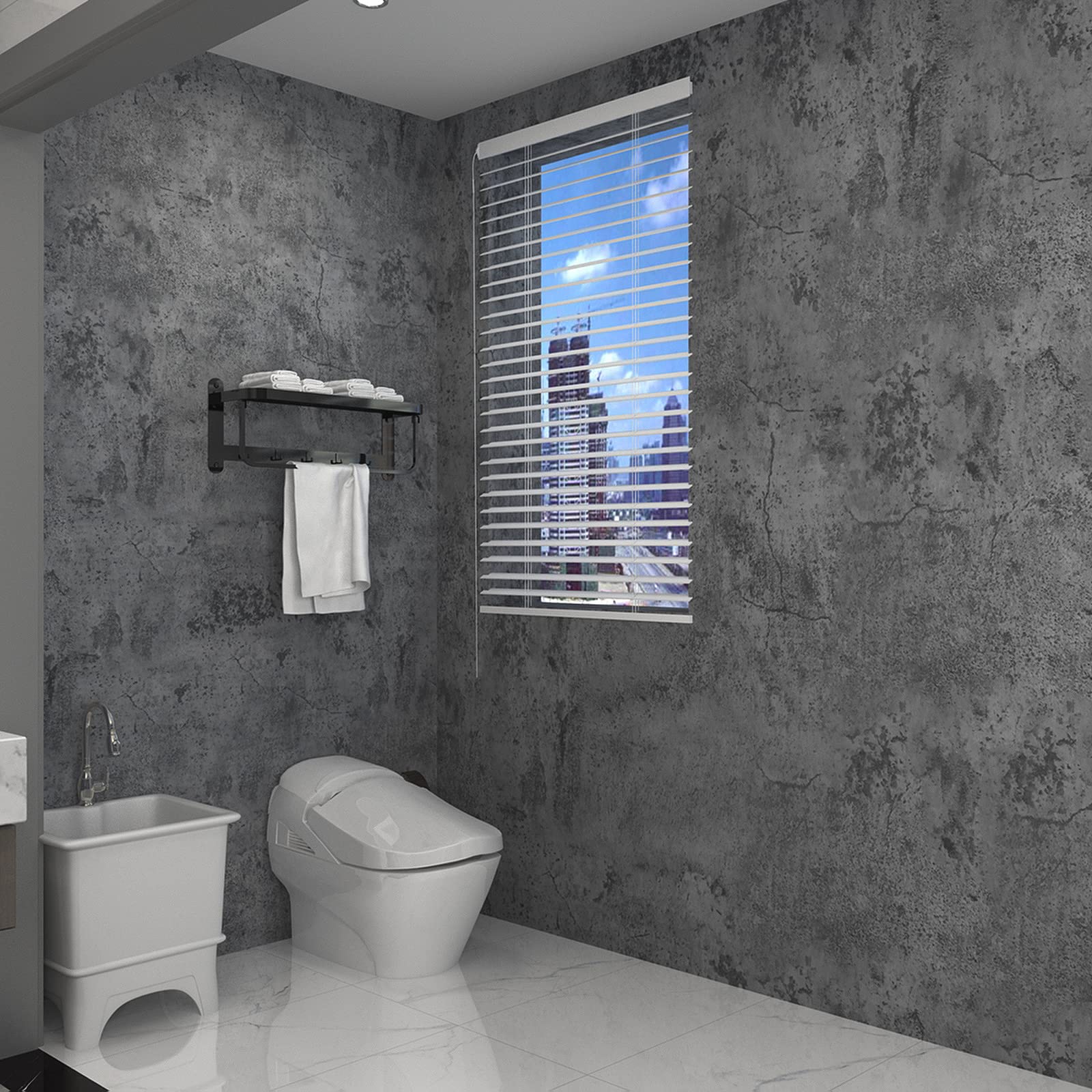 3yecao bedroom accent wall with cracked pattern adds cozy industrial charm.